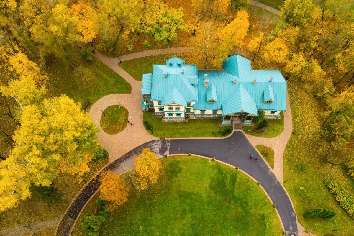 Aerial shot of a property