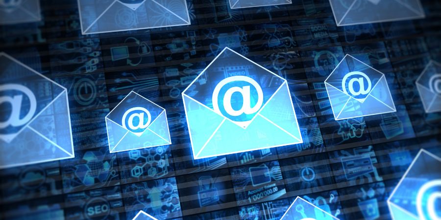 Email on internet cloud storage.